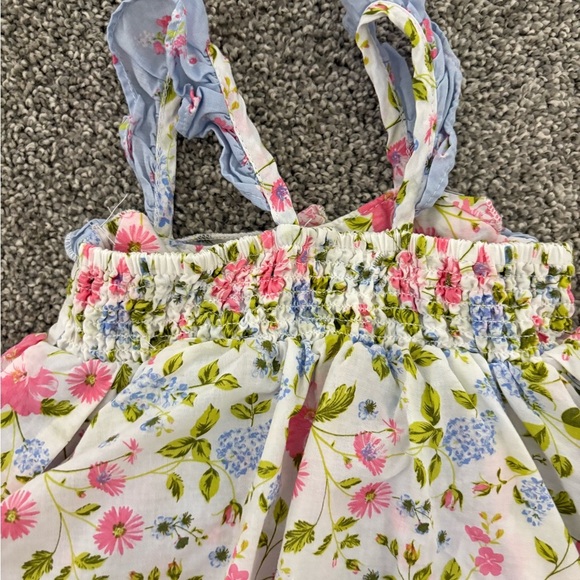 Nannette Floral Ruffle Cotton Kids Sun Dress Girl's Size 6-9 Months - Picture 6 of 7